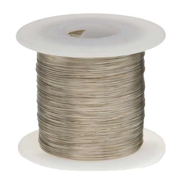 Tinned Copper Wire, Buss Wire, 14 AWG 0.0641" Diameter, Silver (Copper, 100 ft)